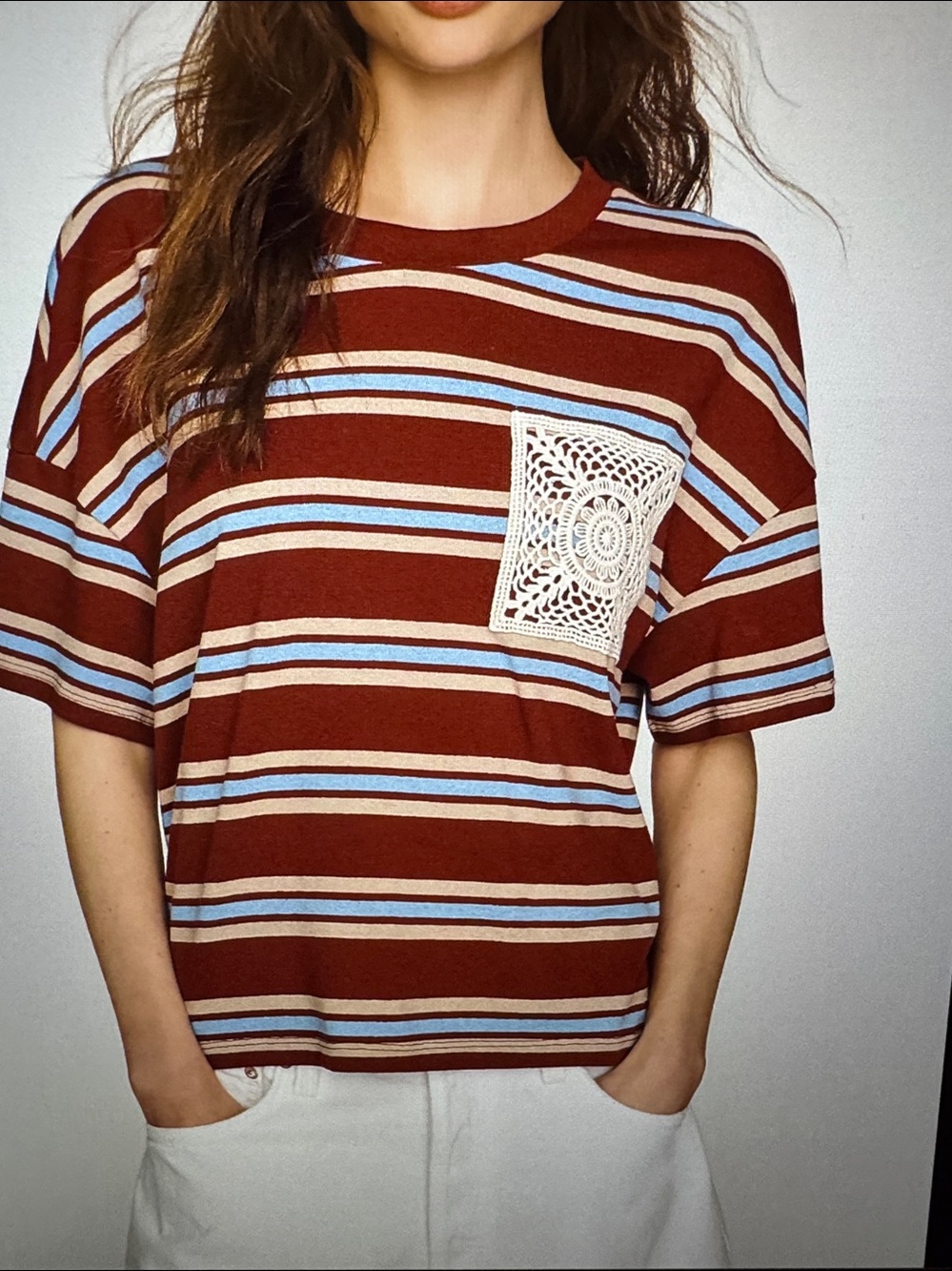Pilcro Crochet Pocket Tee